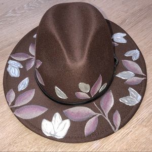 Custom painted floral summer hat